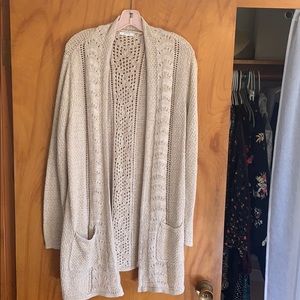 Tan long knit sweater